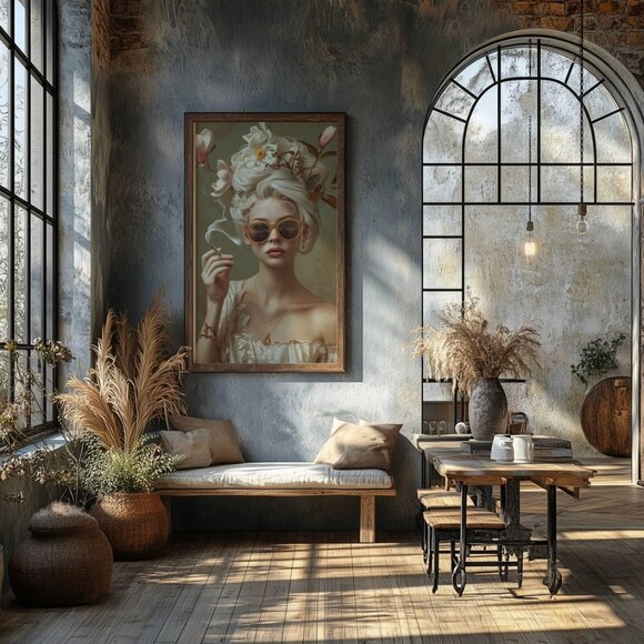 Original Floral Fashion Art Print + Digital Copy, Surreal Avant Garde - Picture 6 of 9